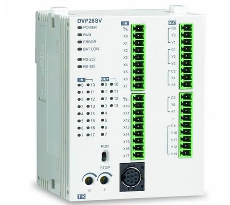 DVP20SX211T 20 Point, 8DI, 6DO, 4AI, 2AO (Transistor), 24V DC Power, 2 шины расширения, USB, SLIM